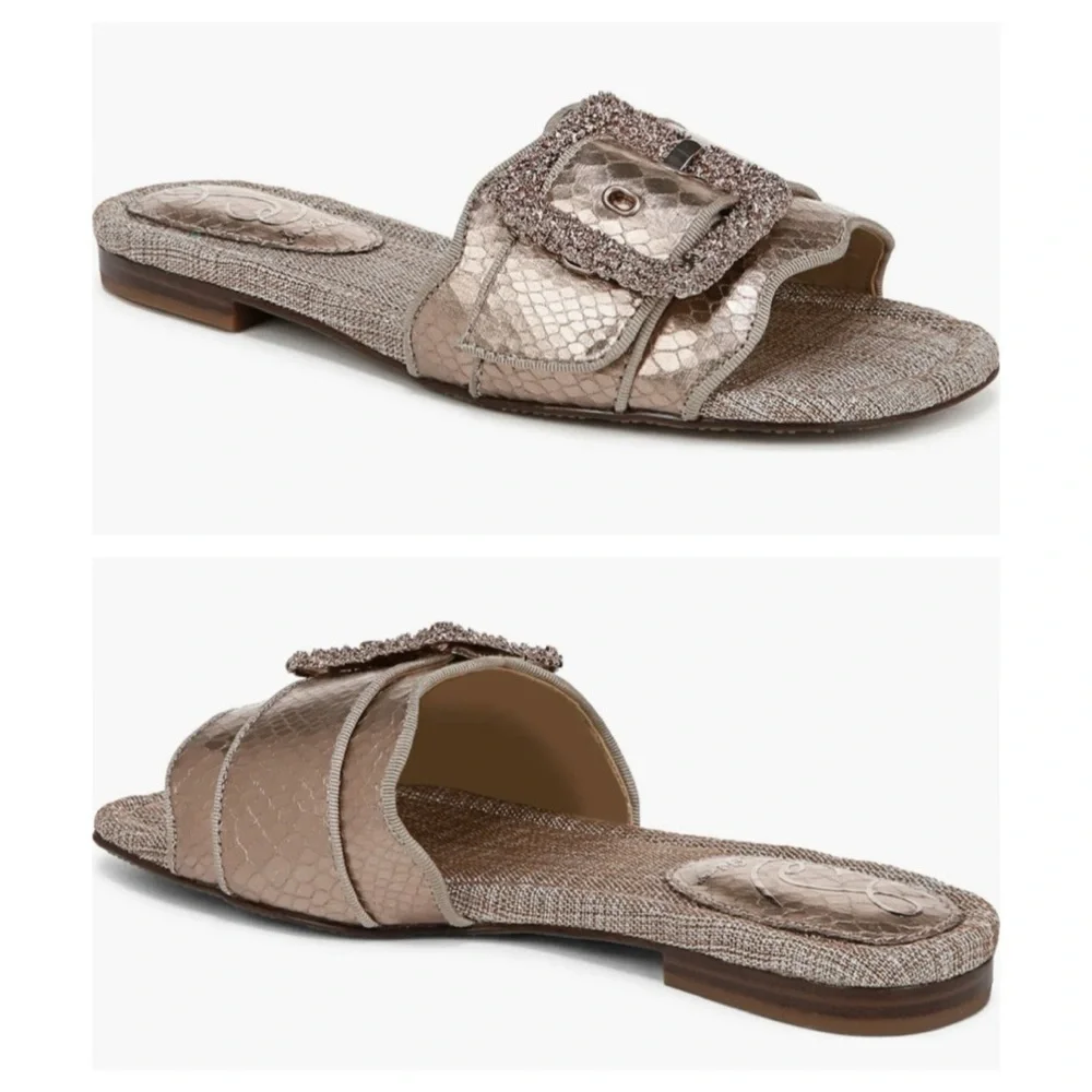 Sam Edelman Bambi 2 Snakeskin Embossed Slide Sandal (Women) Size 6.5